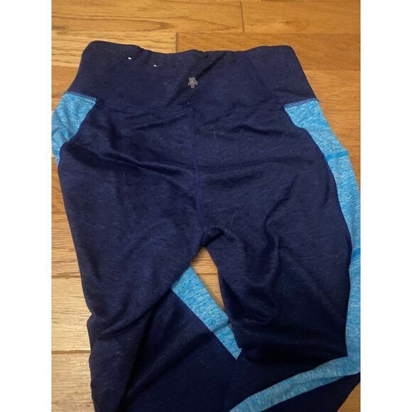Tek Gear, women's blue color blocked elastic waist athletic leggings size small - Picture 4 of 8